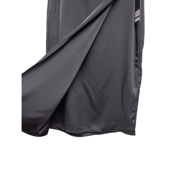 NEW! Nine West Wrap Black Skirt Silky Knee Length Careerwear Party Size Large - Picture 3 of 9